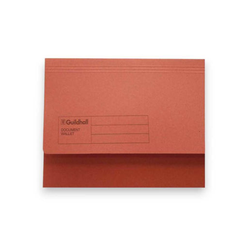 Picture of GUILDHALL CARDBOARD DOCUMENT WALLET RED